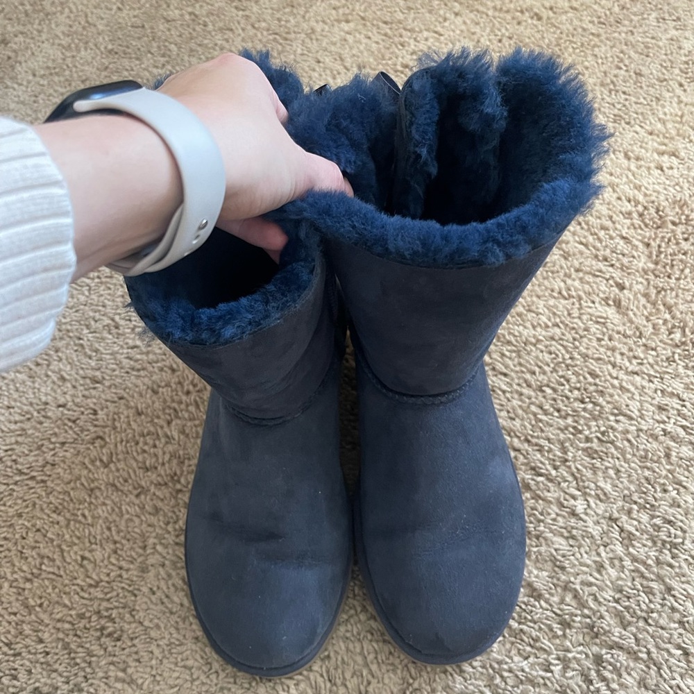 Women’s Blue UGG Boots with Bows Size 9